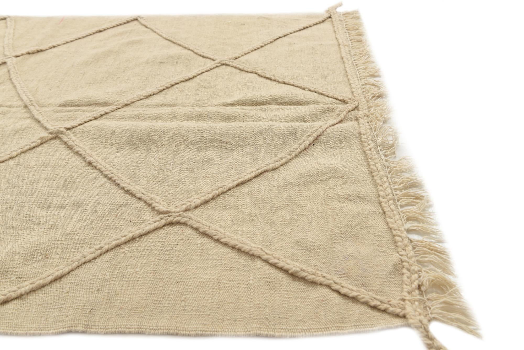 4' 2 x 6' 2 Hand Knotted Moroccan Wool Rug