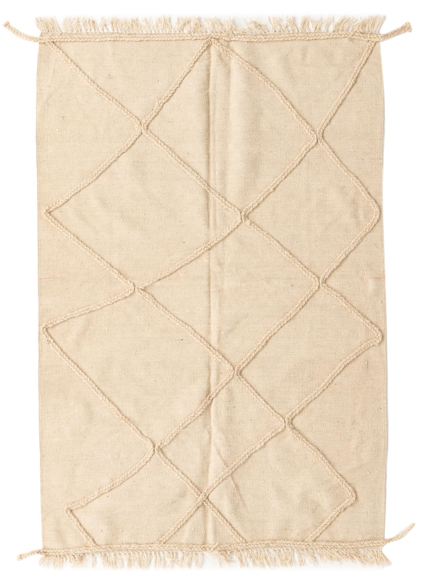 4' 2 x 6' 2 Hand Knotted Moroccan Wool Rug