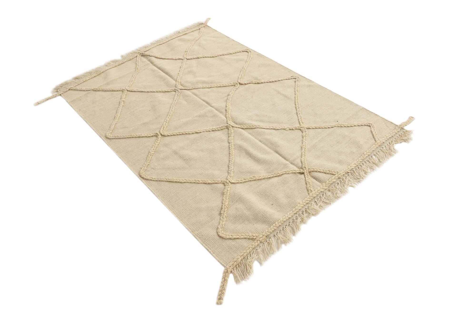 3' 6 x 5' 1 Hand Knotted Moroccan Wool Rug