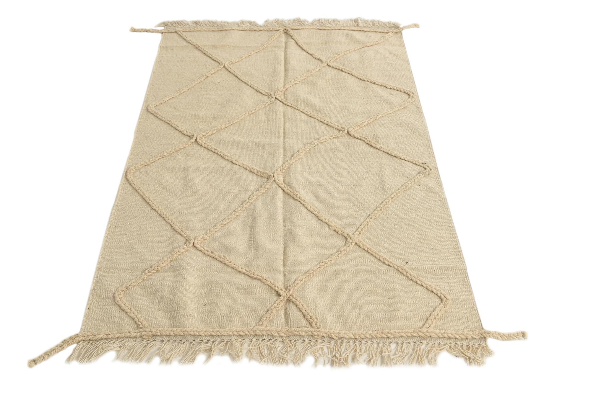 3' 6 x 5' 1 Hand Knotted Moroccan Wool Rug
