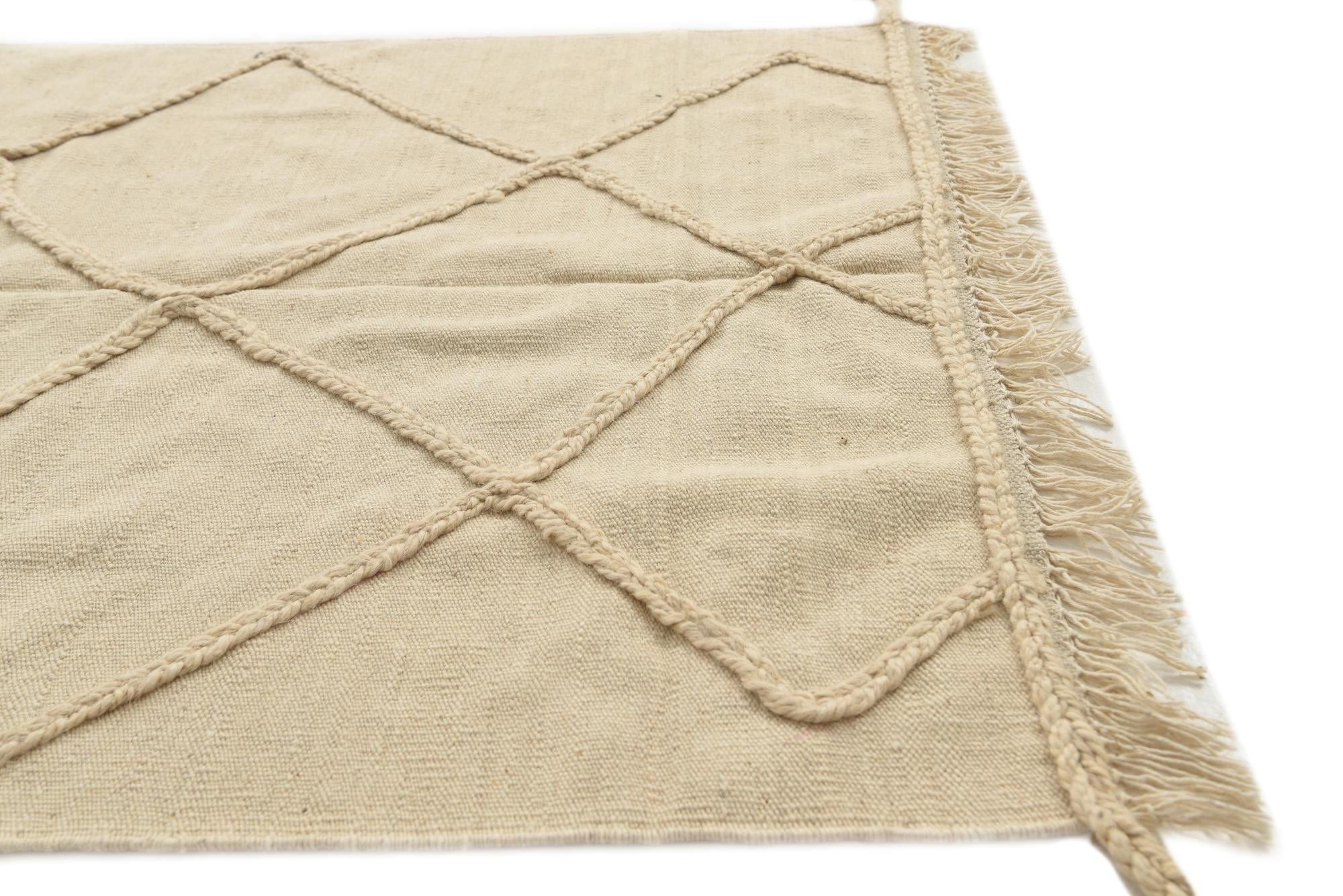 3' 6 x 5' 1 Hand Knotted Moroccan Wool Rug