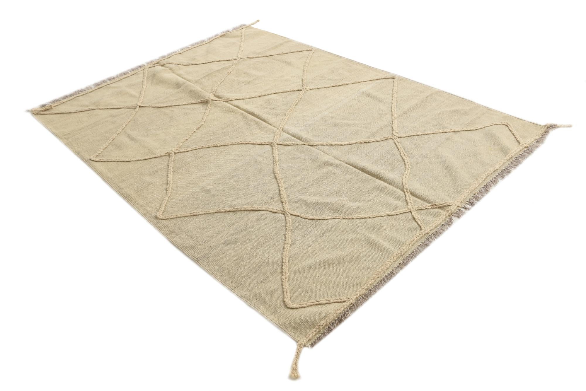 5' 7 x 7' 9 Hand Knotted Moroccan Wool Rug