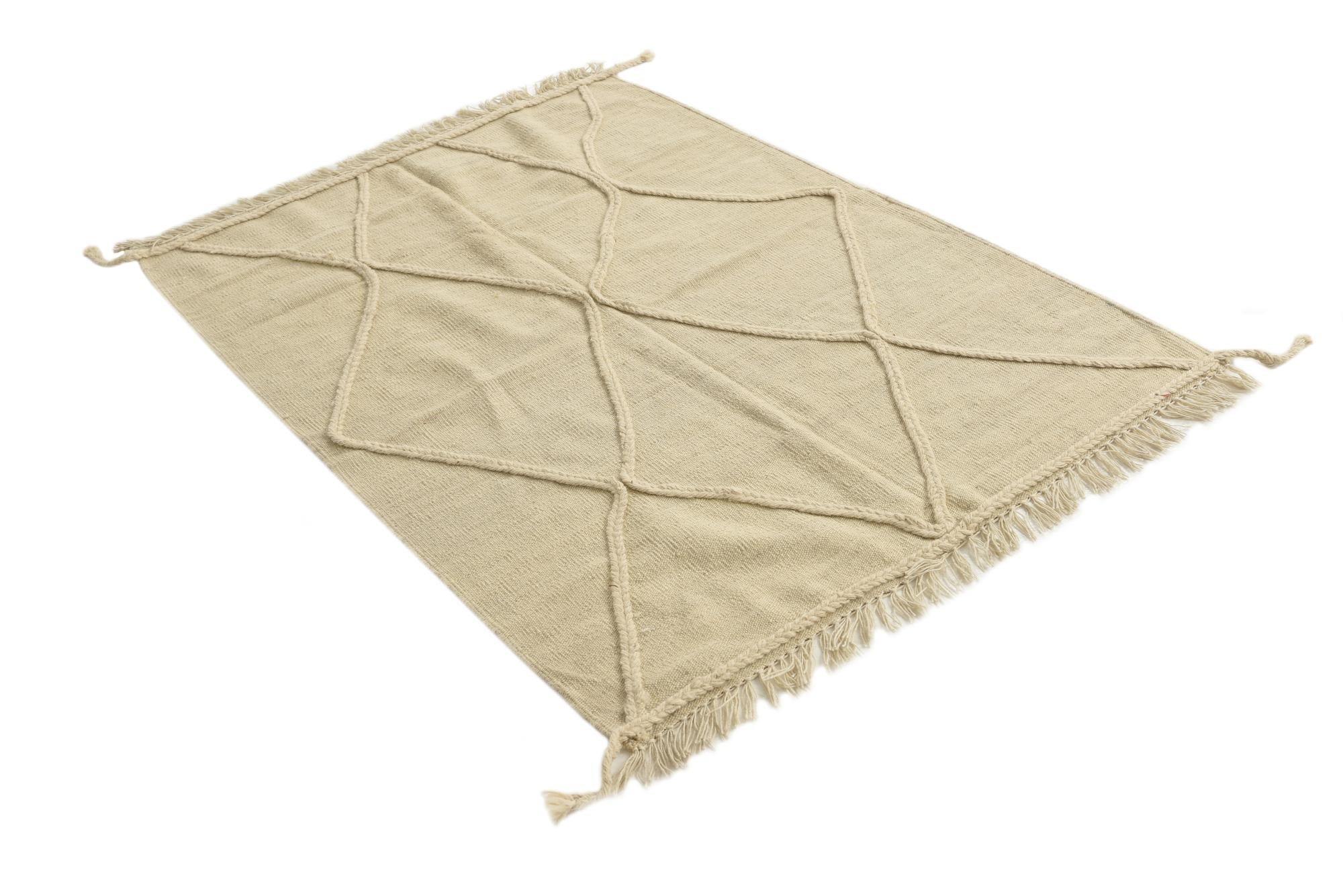 3' 7 x 4' 10 Hand Knotted Moroccan Wool Rug