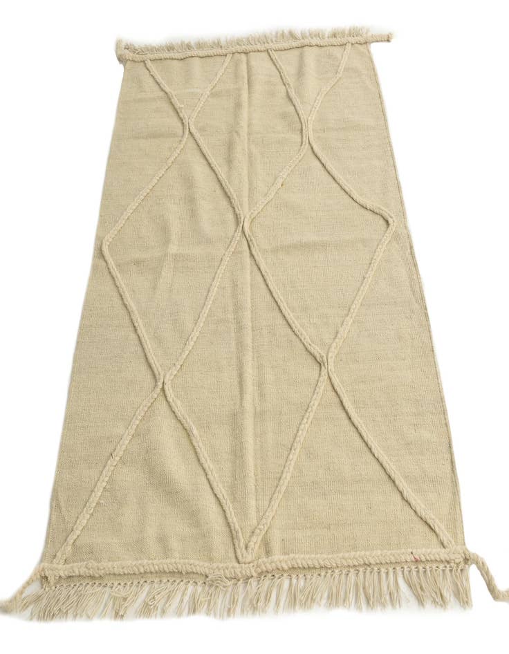 Detail image of 3' 7 x 4' 10 Hand Knotted Moroccan Wool Rug