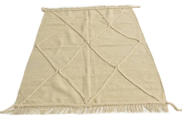 Detail image of 3' 7 x 4' 10 Hand Knotted Moroccan Wool Rug