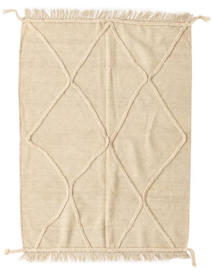 Detail image of 3' 7 x 4' 10 Hand Knotted Moroccan Wool Rug
