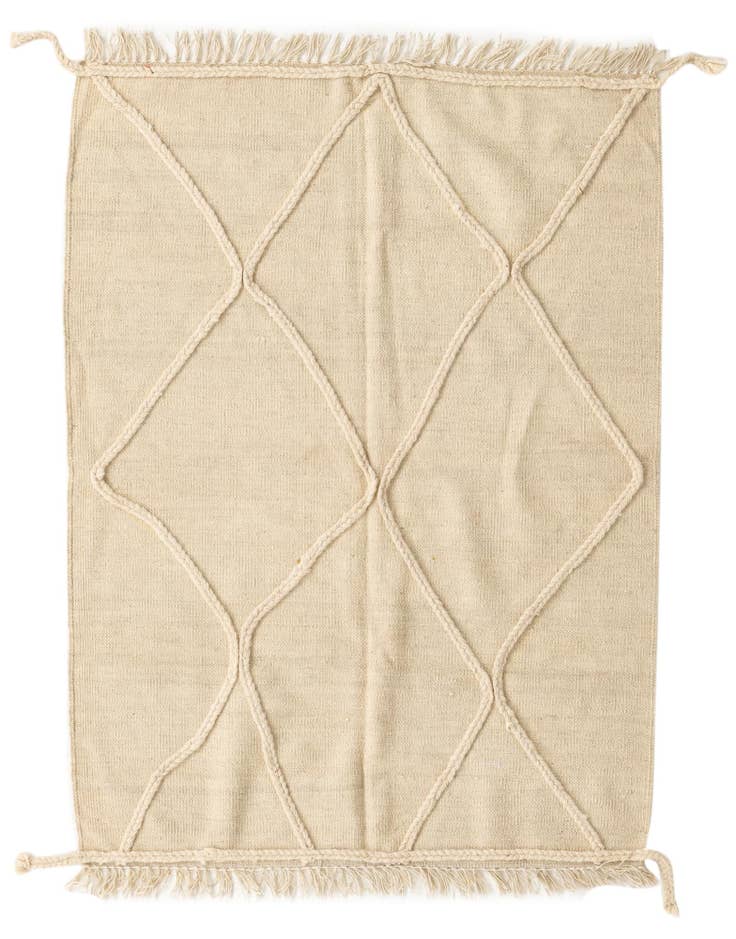 Detail image of 3' 7 x 4' 10 Hand Knotted Moroccan Wool Rug