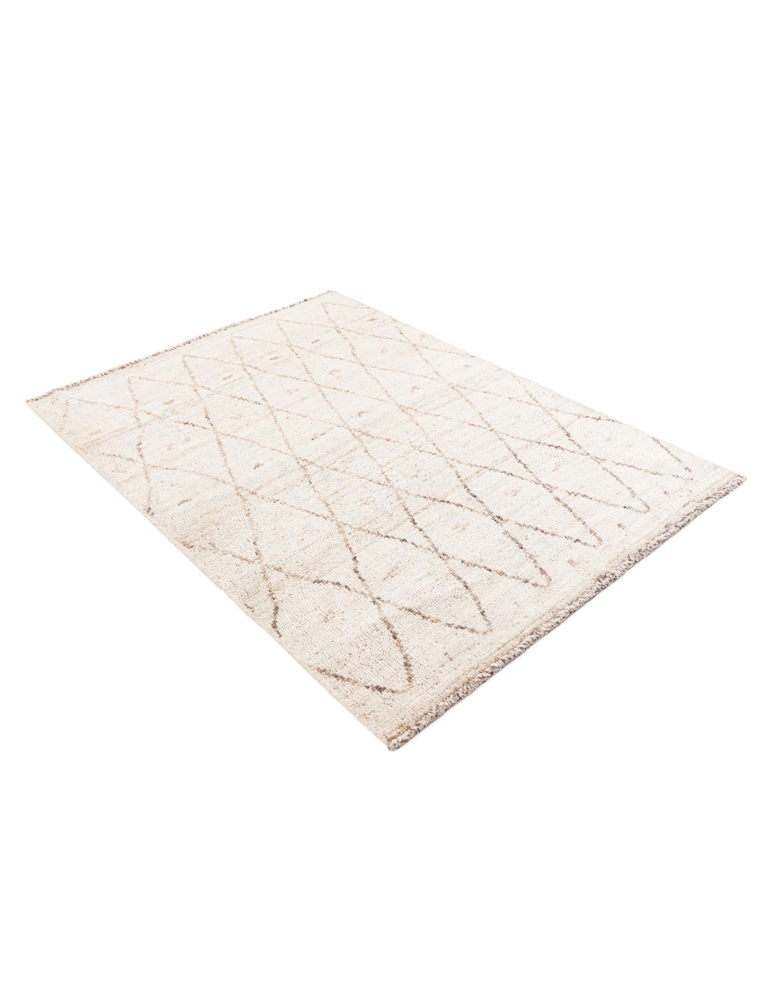 4' 2 x 5' 10 Hand Knotted Moroccan Wool Rug