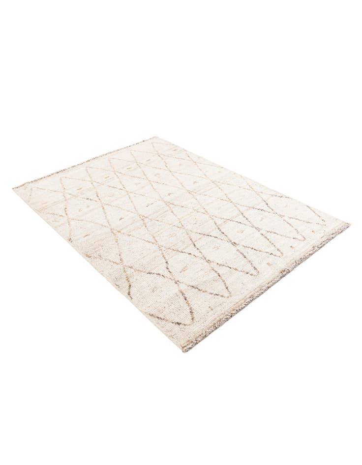 Detail image of 4' 2 x 5' 10 Hand Knotted Moroccan Wool Rug