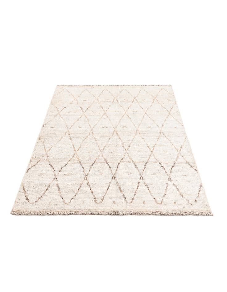 Detail image of 4' 2 x 5' 10 Hand Knotted Moroccan Wool Rug