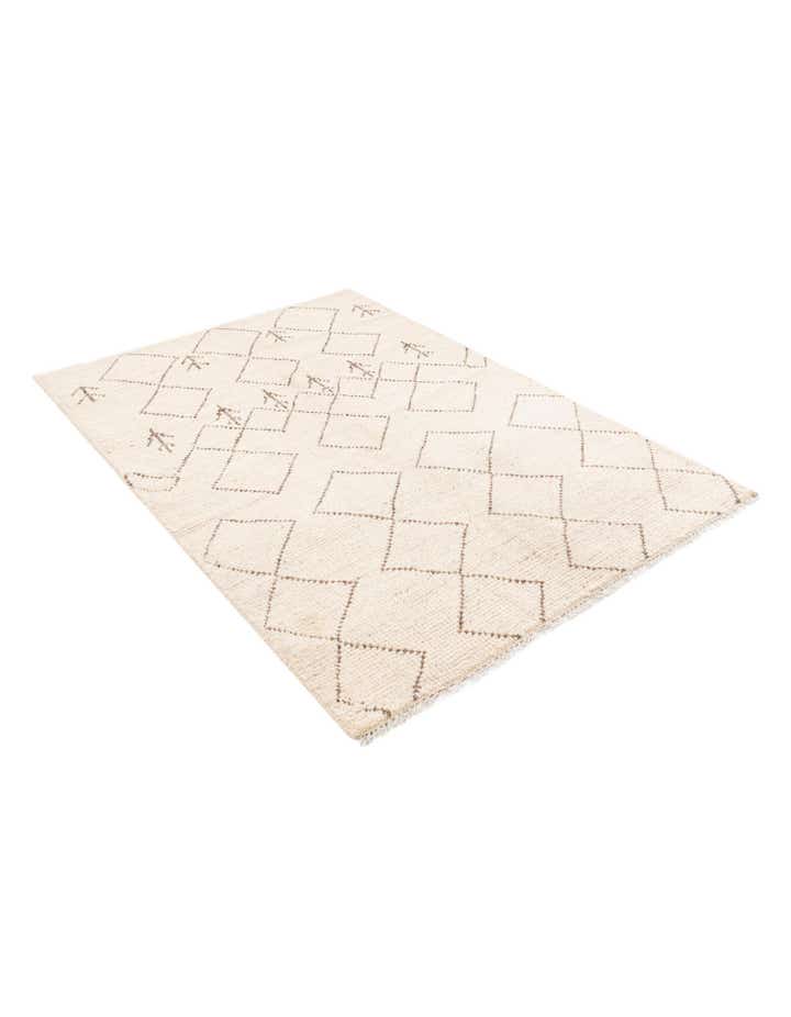 4' 2 x 6' 2 Hand Knotted Moroccan Wool Rug