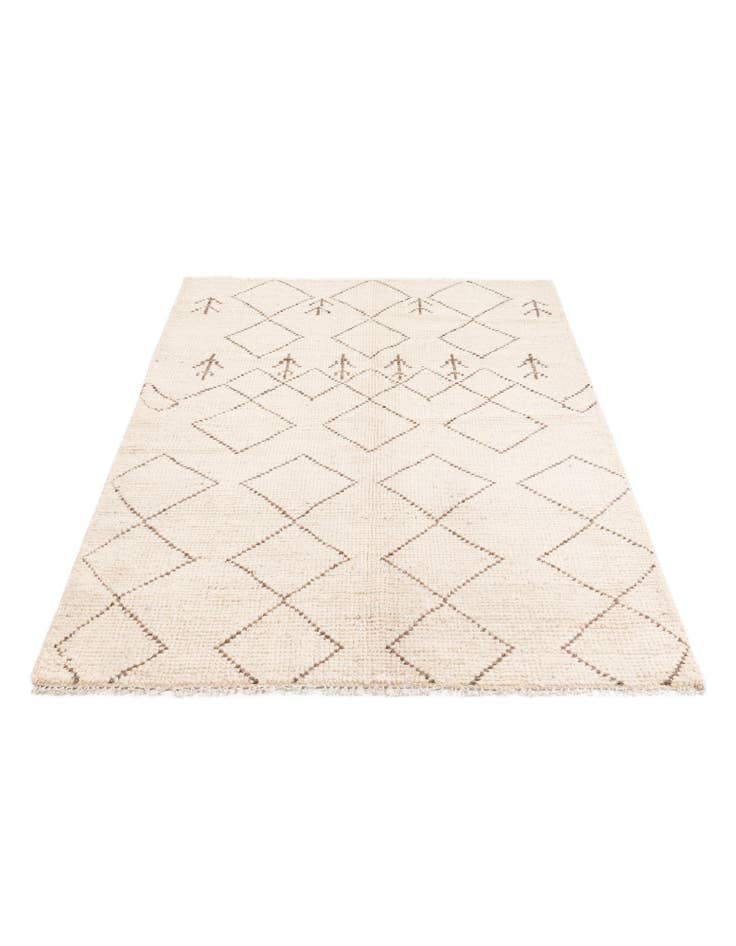 Detail image of 4' 2 x 6' 2 Hand Knotted Moroccan Wool Rug