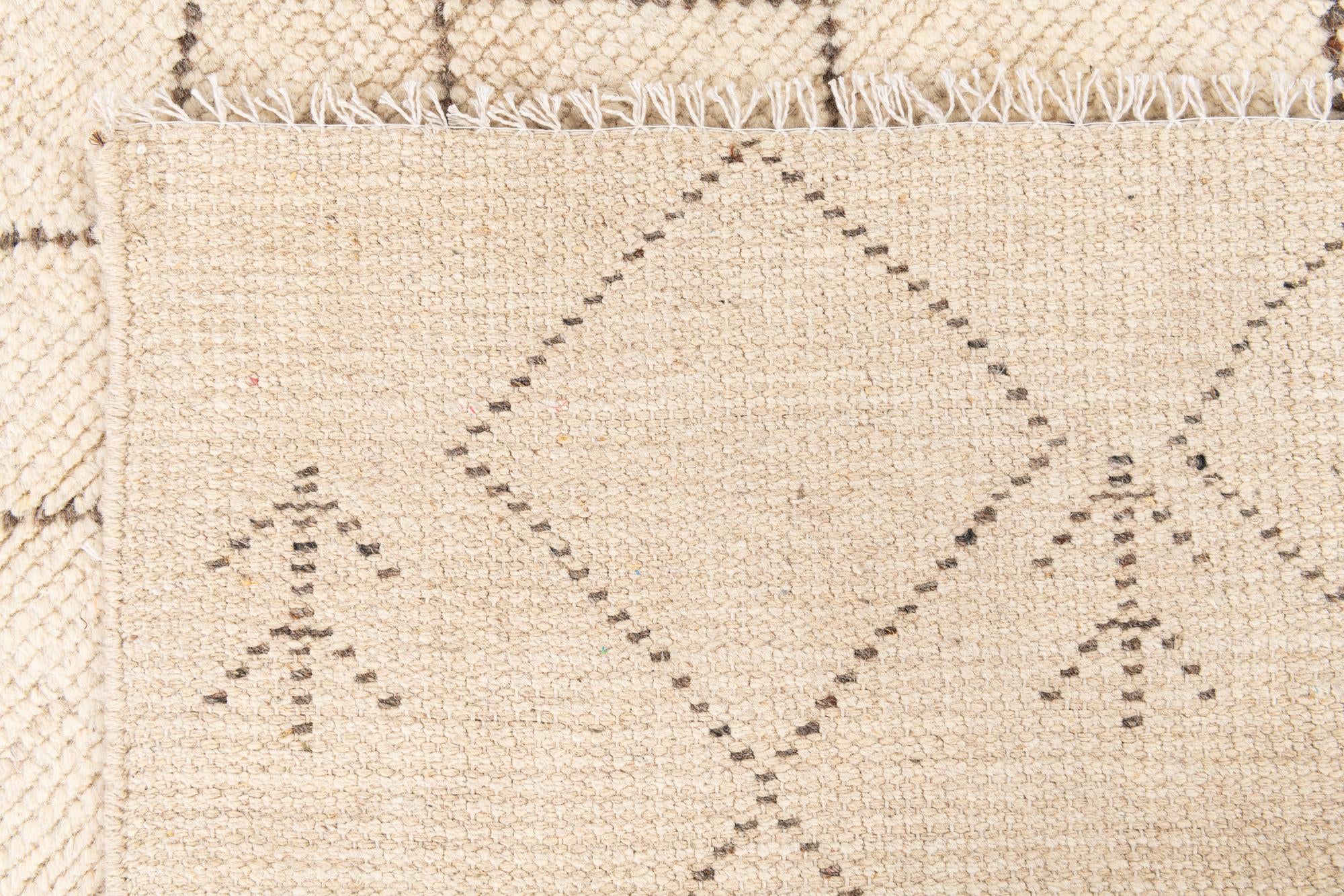 4' 2 x 6' 2 Hand Knotted Moroccan Wool Rug