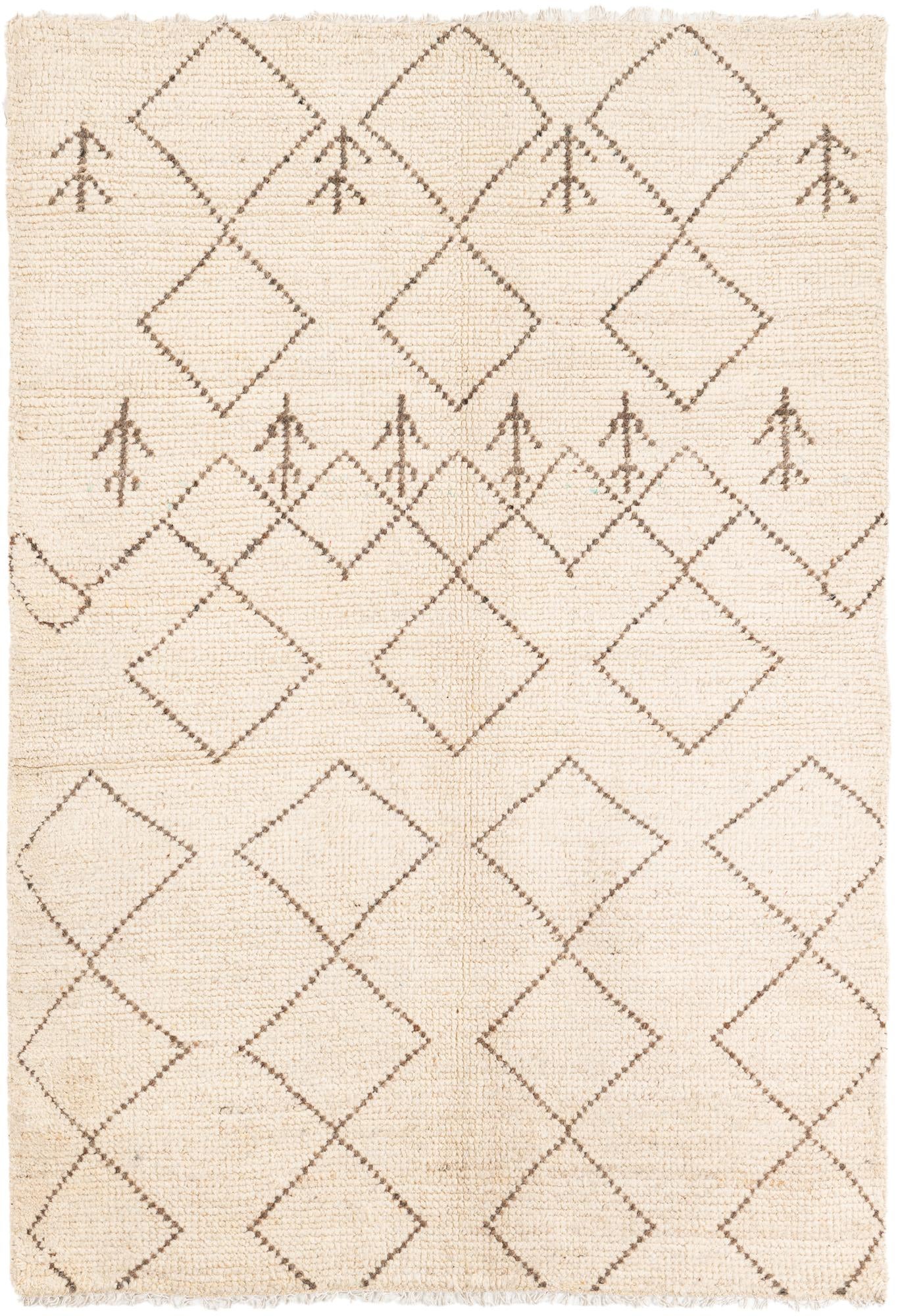 4' 2 x 6' 2 Hand Knotted Moroccan Wool Rug