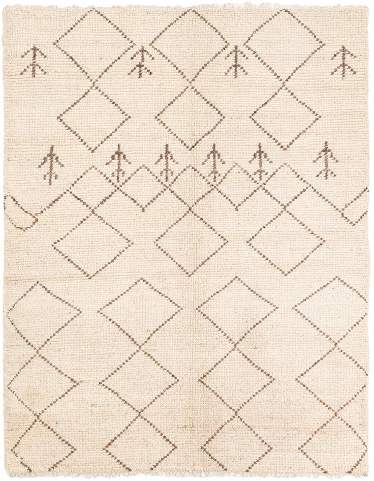 Detail image of 4' 2 x 6' 2 Hand Knotted Moroccan Wool Rug