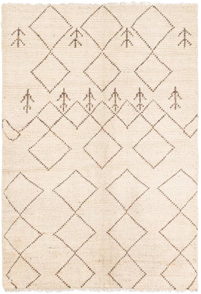 Detail image of 4' 2 x 6' 2 Hand Knotted Moroccan Wool Rug