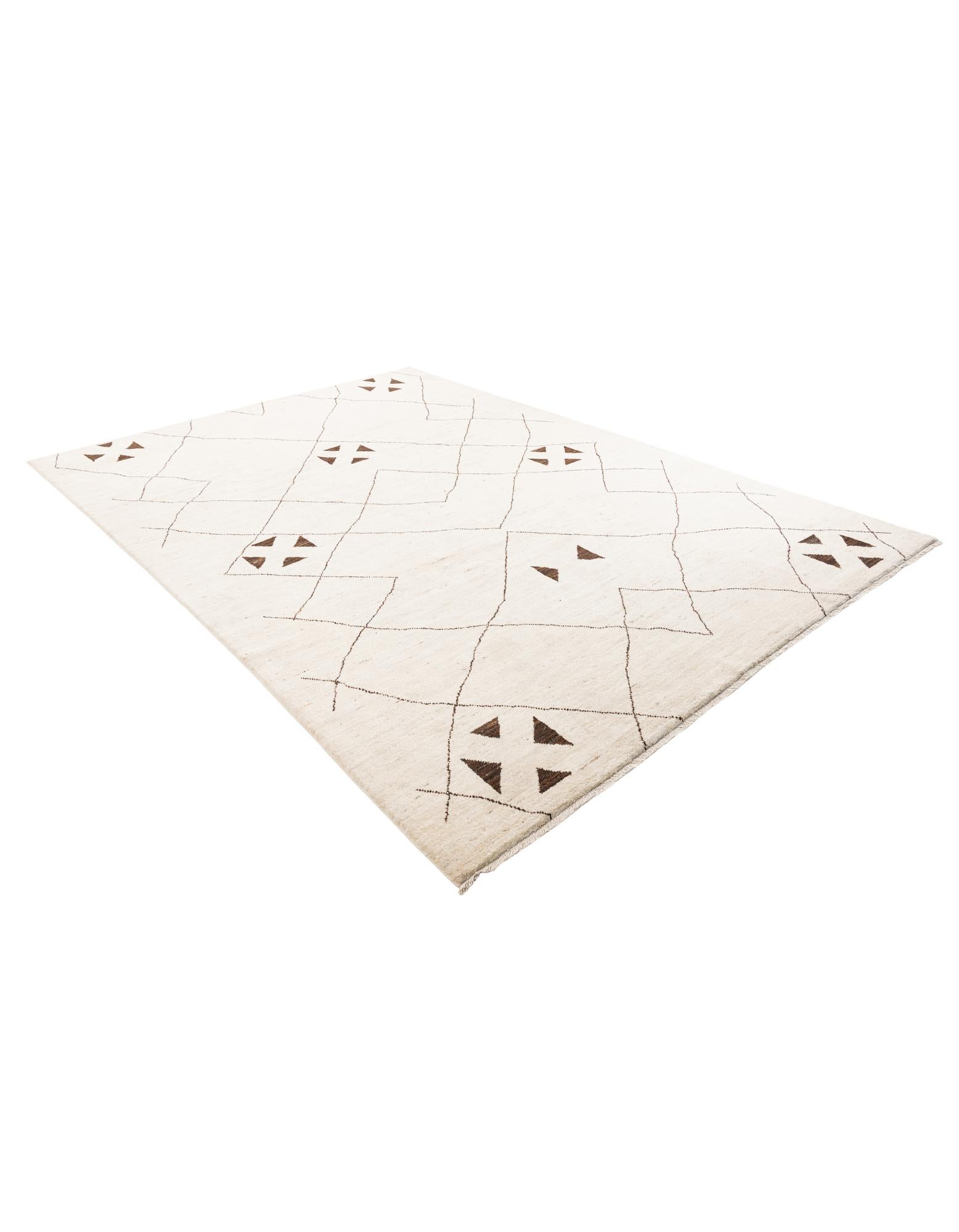 8' x 11' 5 Hand Knotted Moroccan Wool Rug