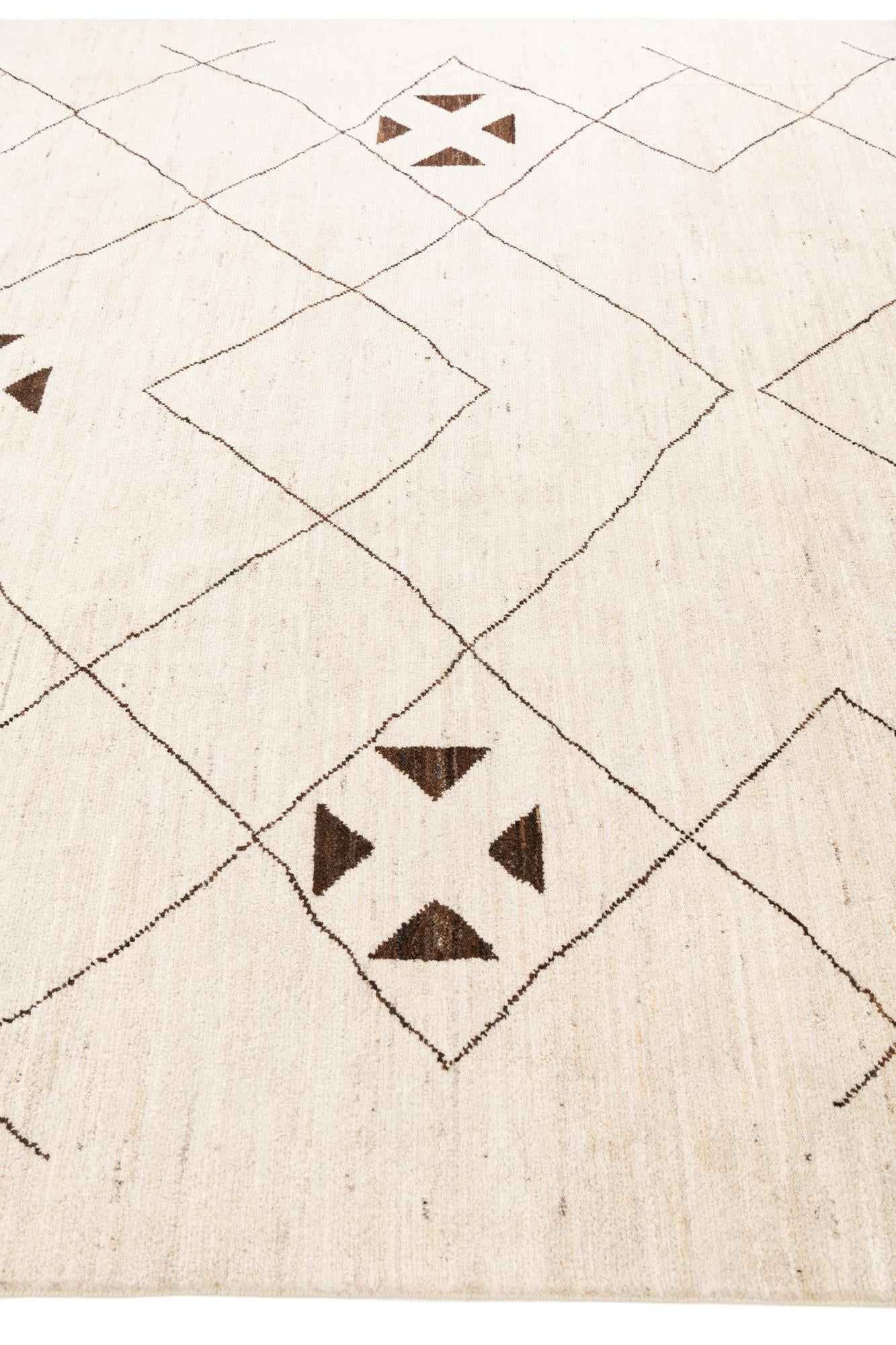 8' x 11' 5 Hand Knotted Moroccan Wool Rug
