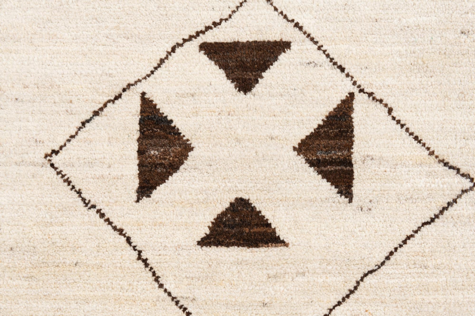 8' x 11' 5 Hand Knotted Moroccan Wool Rug