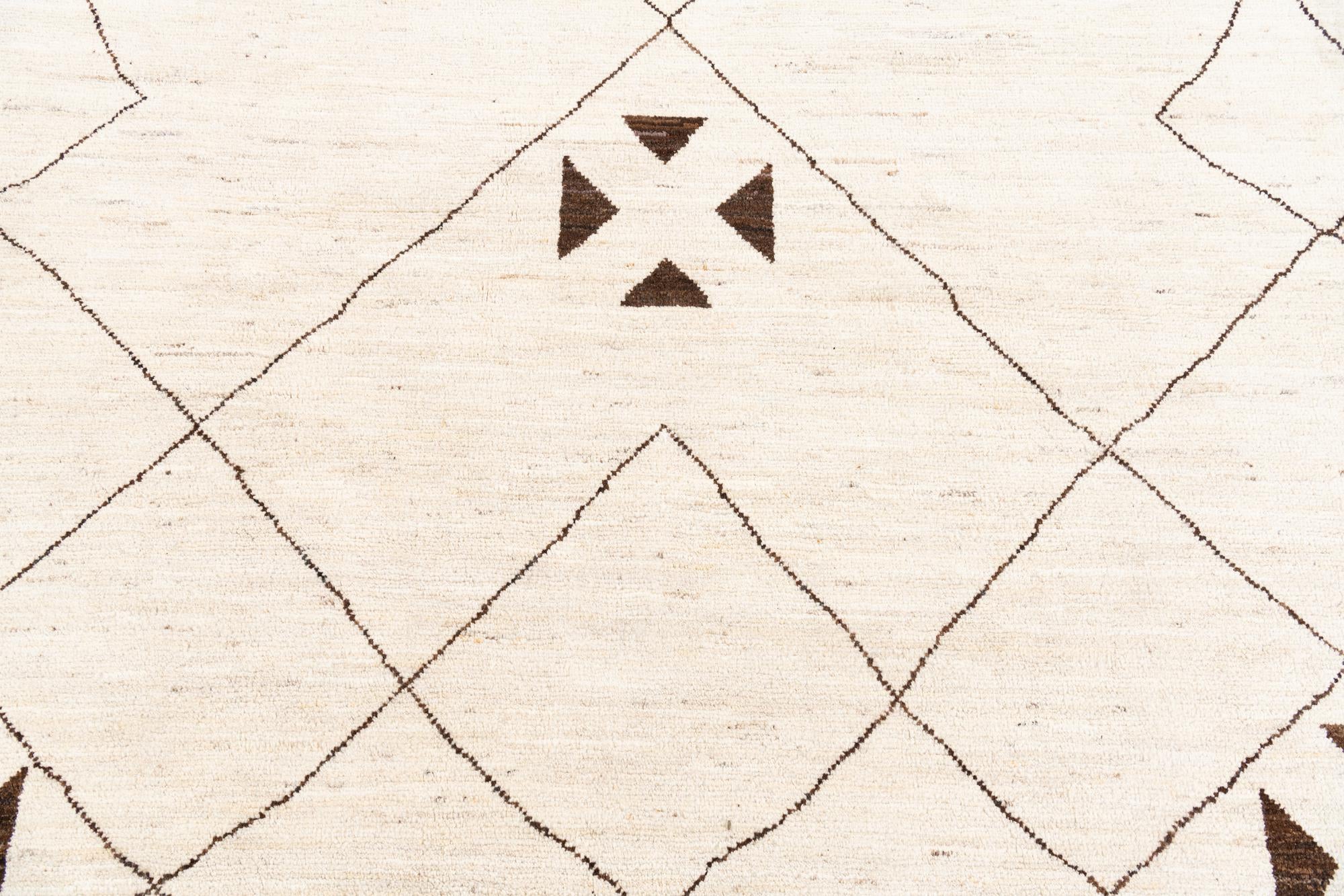 8' x 11' 5 Hand Knotted Moroccan Wool Rug