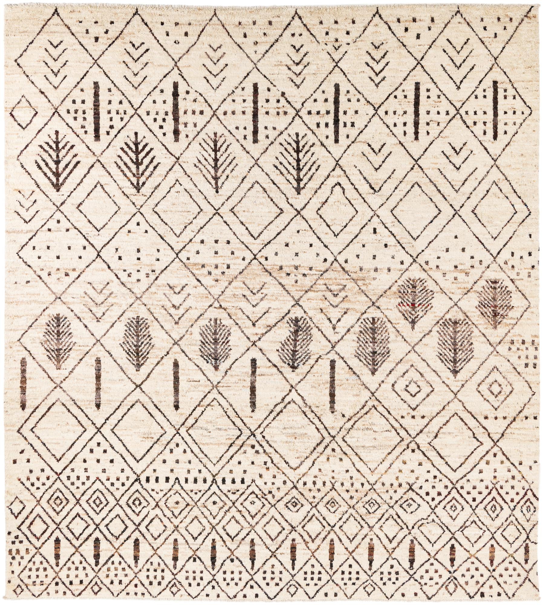 8' 6 x 9' 5 Hand Knotted Moroccan Wool Rug