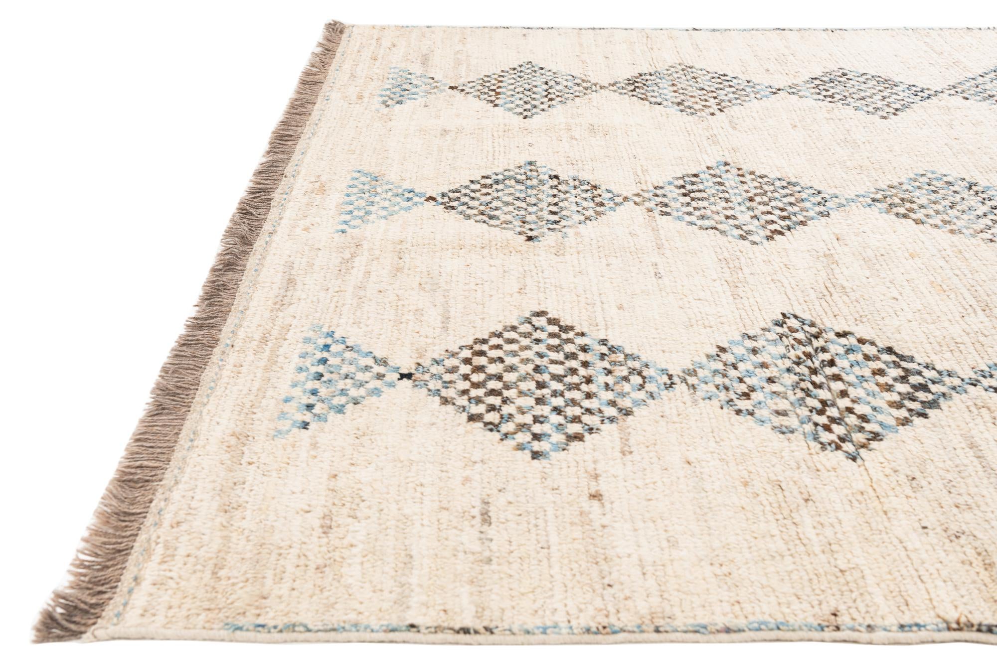 7' x 9' 7 Hand Knotted Moroccan Wool Rug