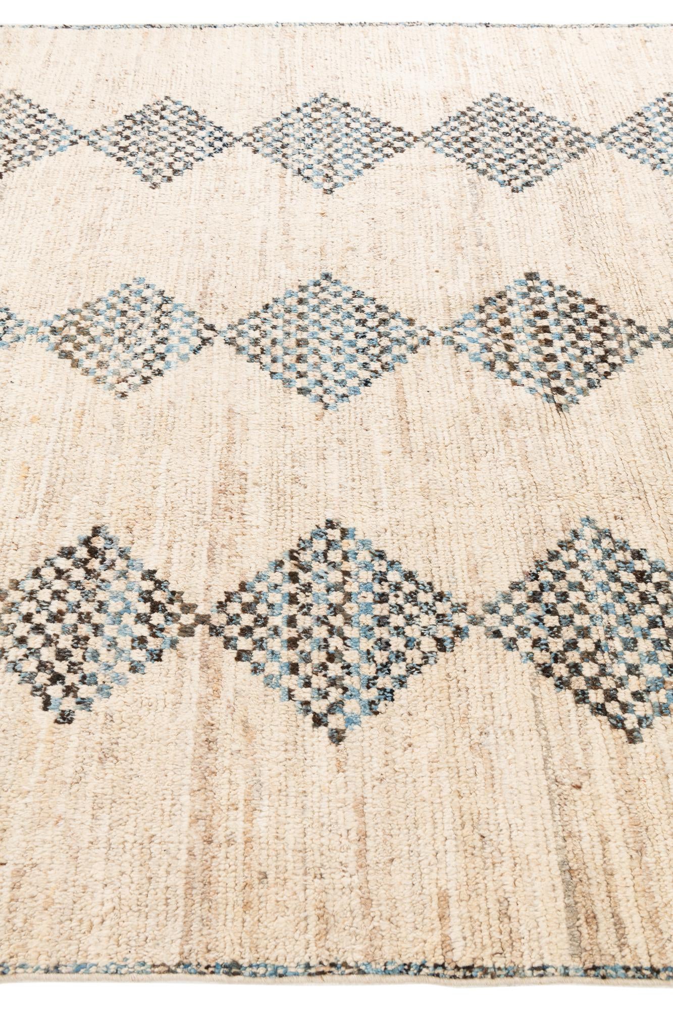 7' x 9' 7 Hand Knotted Moroccan Wool Rug
