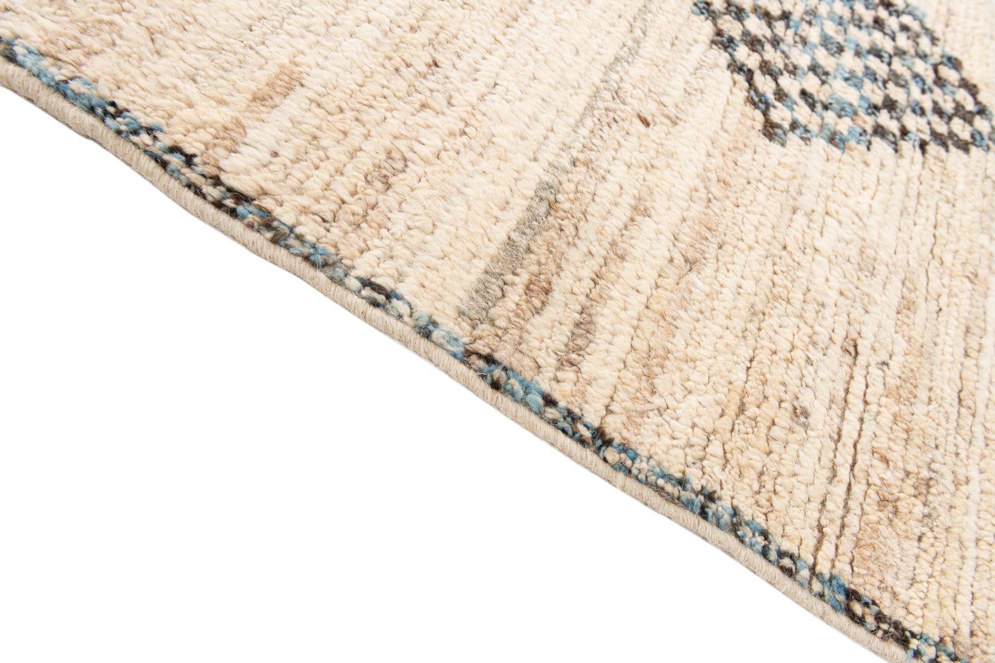 7' x 9' 7 Hand Knotted Moroccan Wool Rug