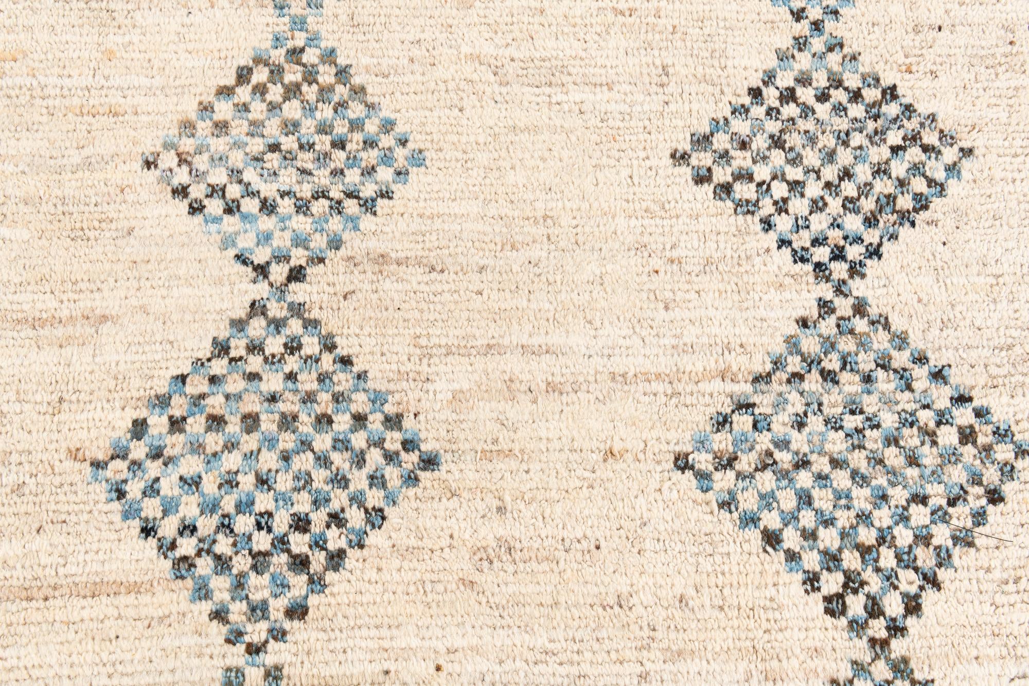 7' x 9' 7 Hand Knotted Moroccan Wool Rug