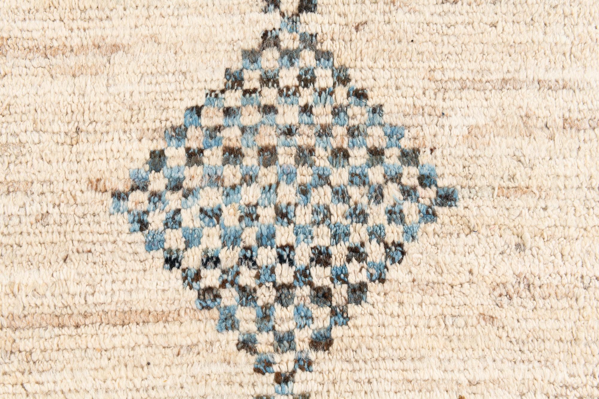 7' x 9' 7 Hand Knotted Moroccan Wool Rug