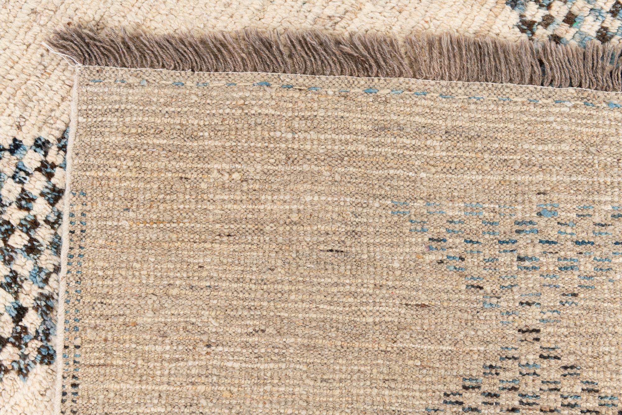 7' x 9' 7 Hand Knotted Moroccan Wool Rug