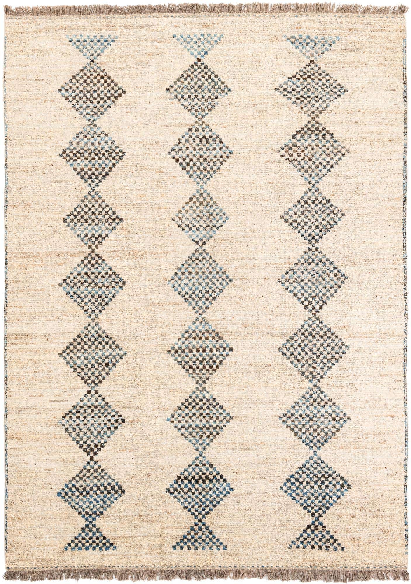 7' x 9' 7 Hand Knotted Moroccan Wool Rug
