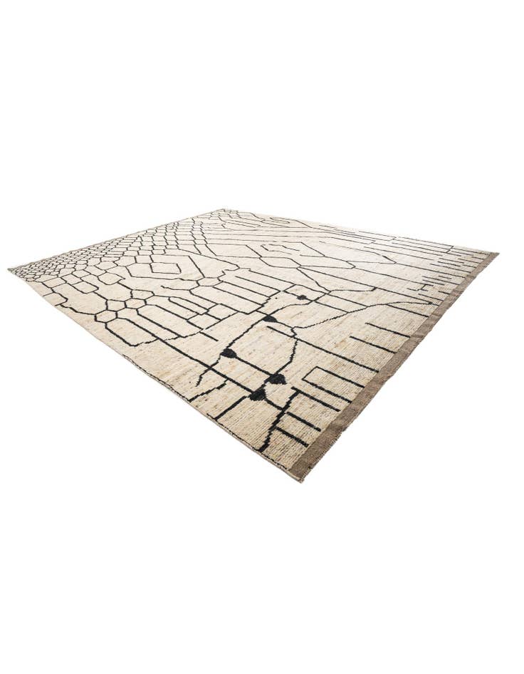 Detail image of 12' 7 x 15' 7  Hand Knotted Moroccan Wool Rug