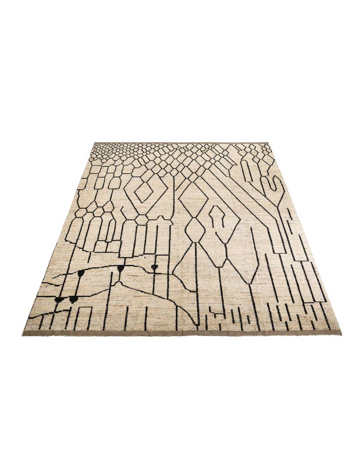 Detail image of 12' 7 x 15' 7  Hand Knotted Moroccan Wool Rug