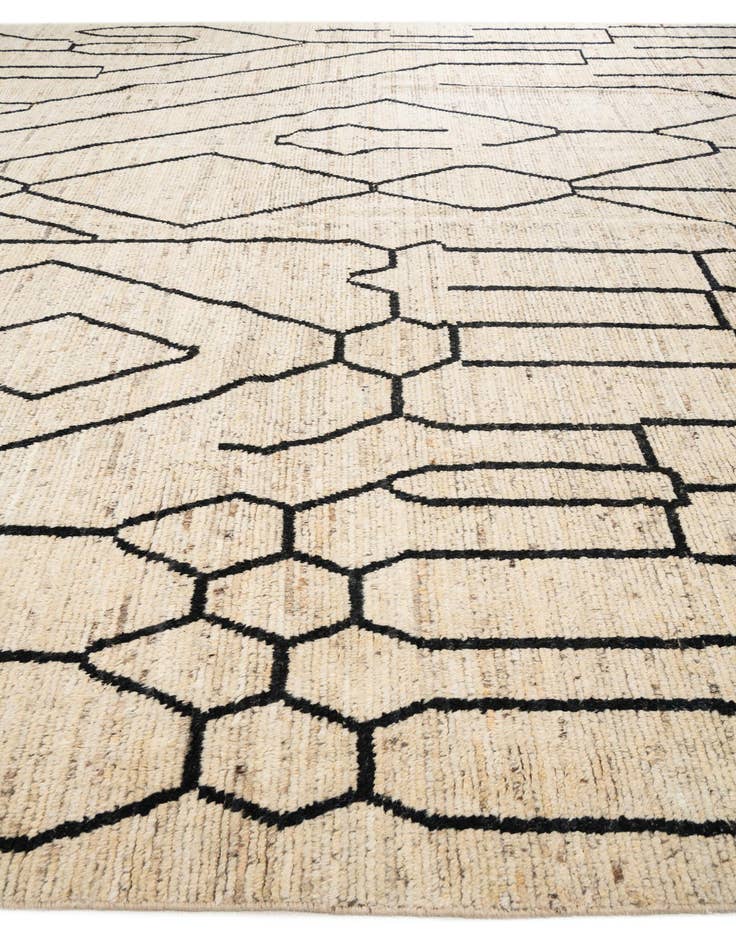 Detail image of 12' 7 x 15' 7  Hand Knotted Moroccan Wool Rug