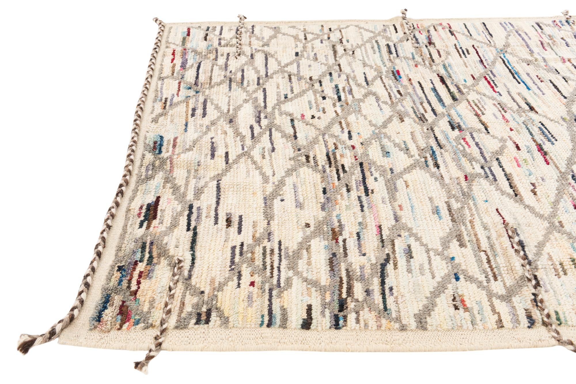 5' 2 x 8' 3 Hand Knotted Moroccan Wool Rug