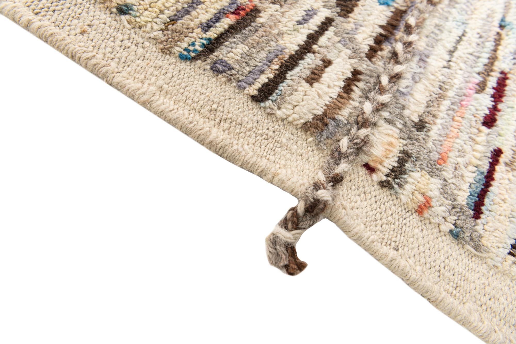 5' 2 x 8' 3 Hand Knotted Moroccan Wool Rug