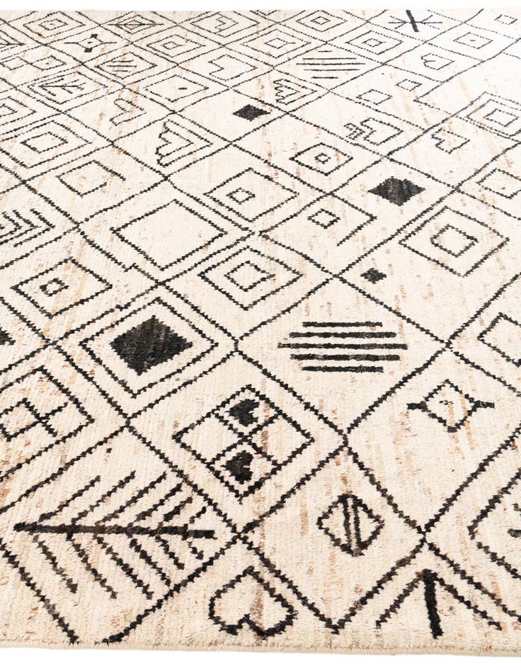 Detail image of 10' 5 x 13' 7  Hand Knotted Moroccan Wool Rug