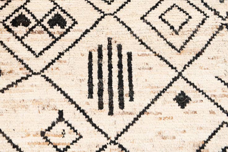 Detail image of 10' 5 x 13' 7 Hand Knotted Moroccan Wool Rug