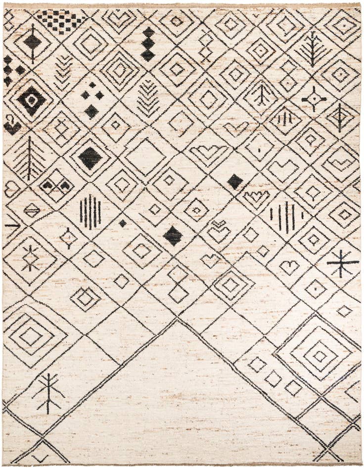 Detail image of 10' 5 x 13' 7 Hand Knotted Moroccan Wool Rug