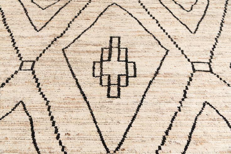 Detail image of 10' 4 x 13' 10 Hand Knotted Moroccan Wool Rug