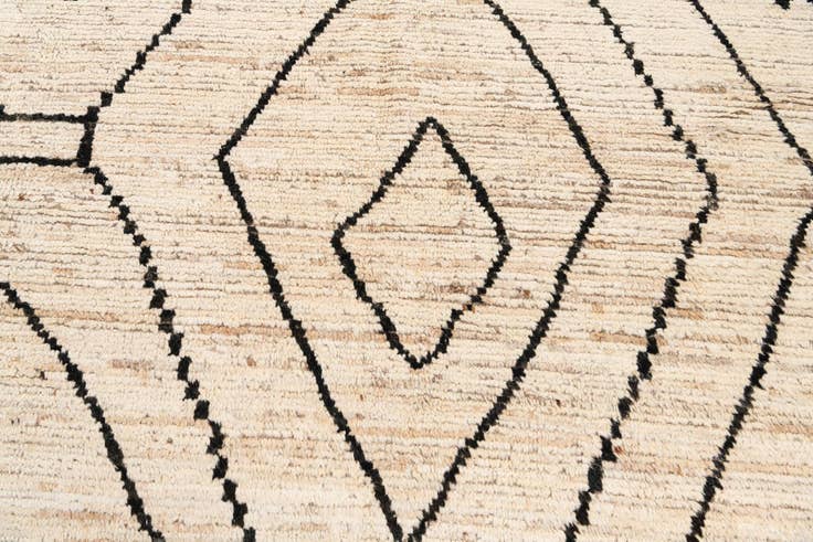 Detail image of 10' 4 x 13' 10 Hand Knotted Moroccan Wool Rug