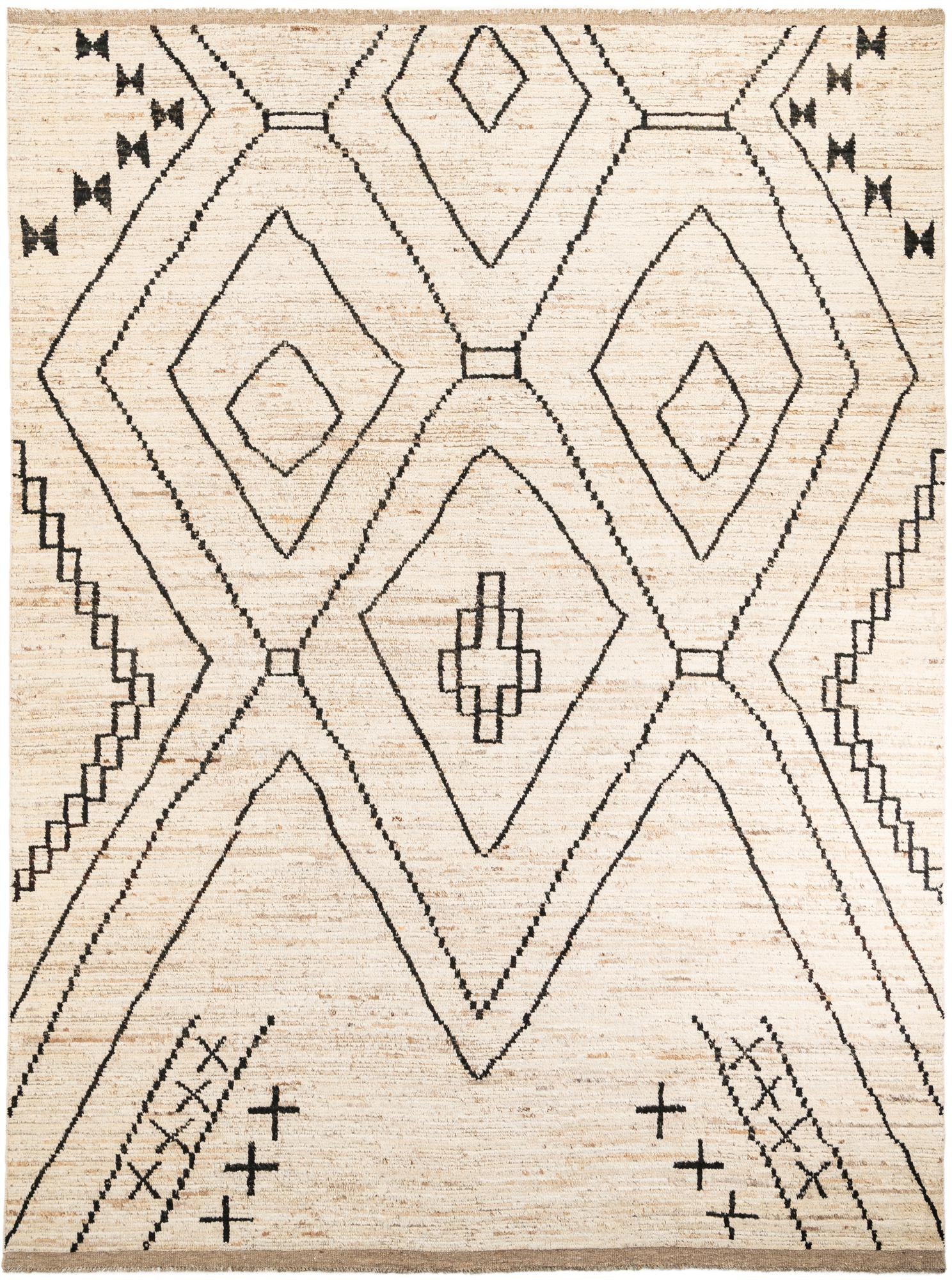 10' 4 x 13' 10 Hand Knotted Moroccan Wool Rug