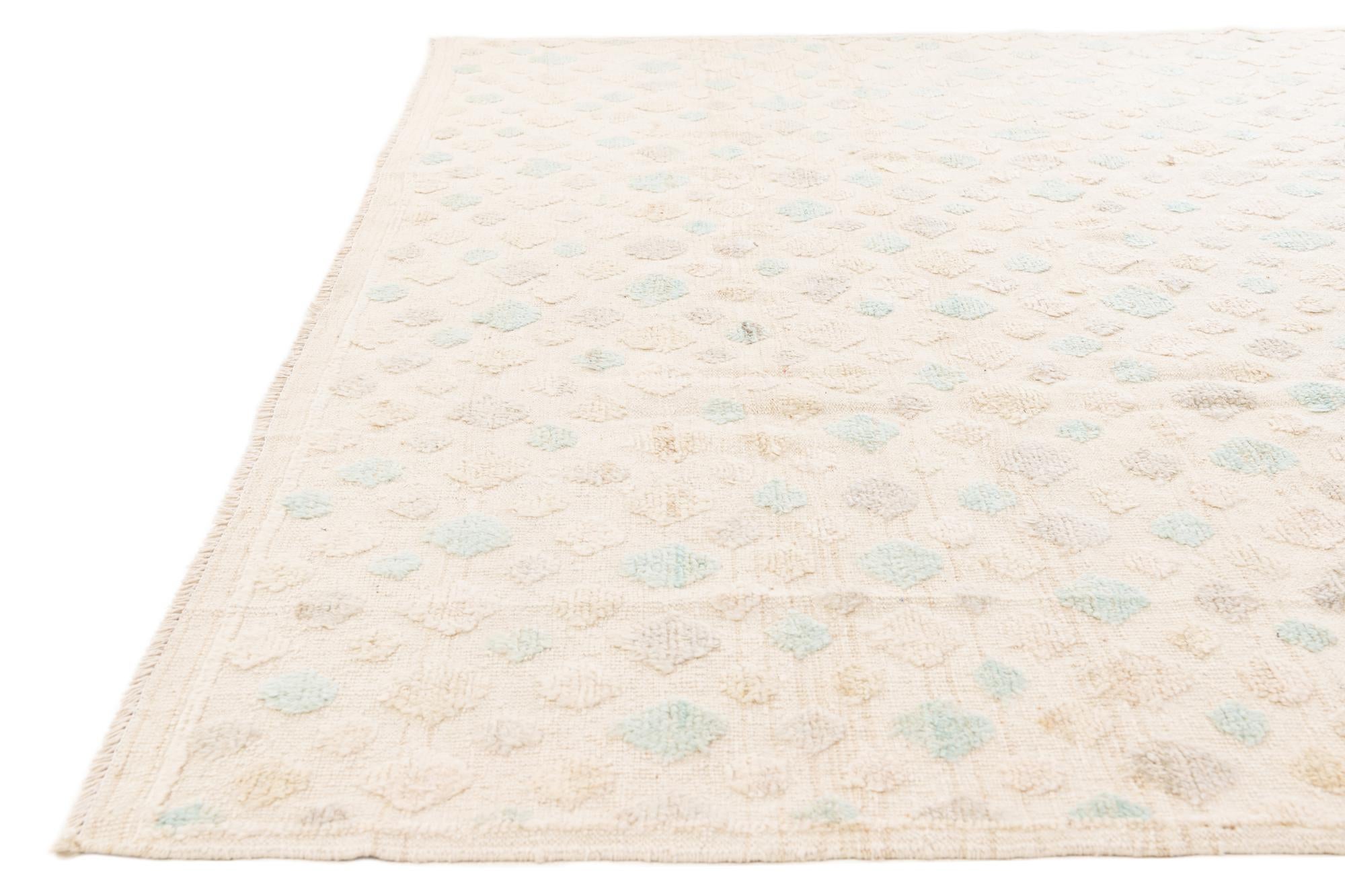 9' x 12' 6 Hand Knotted Moroccan Wool Rug