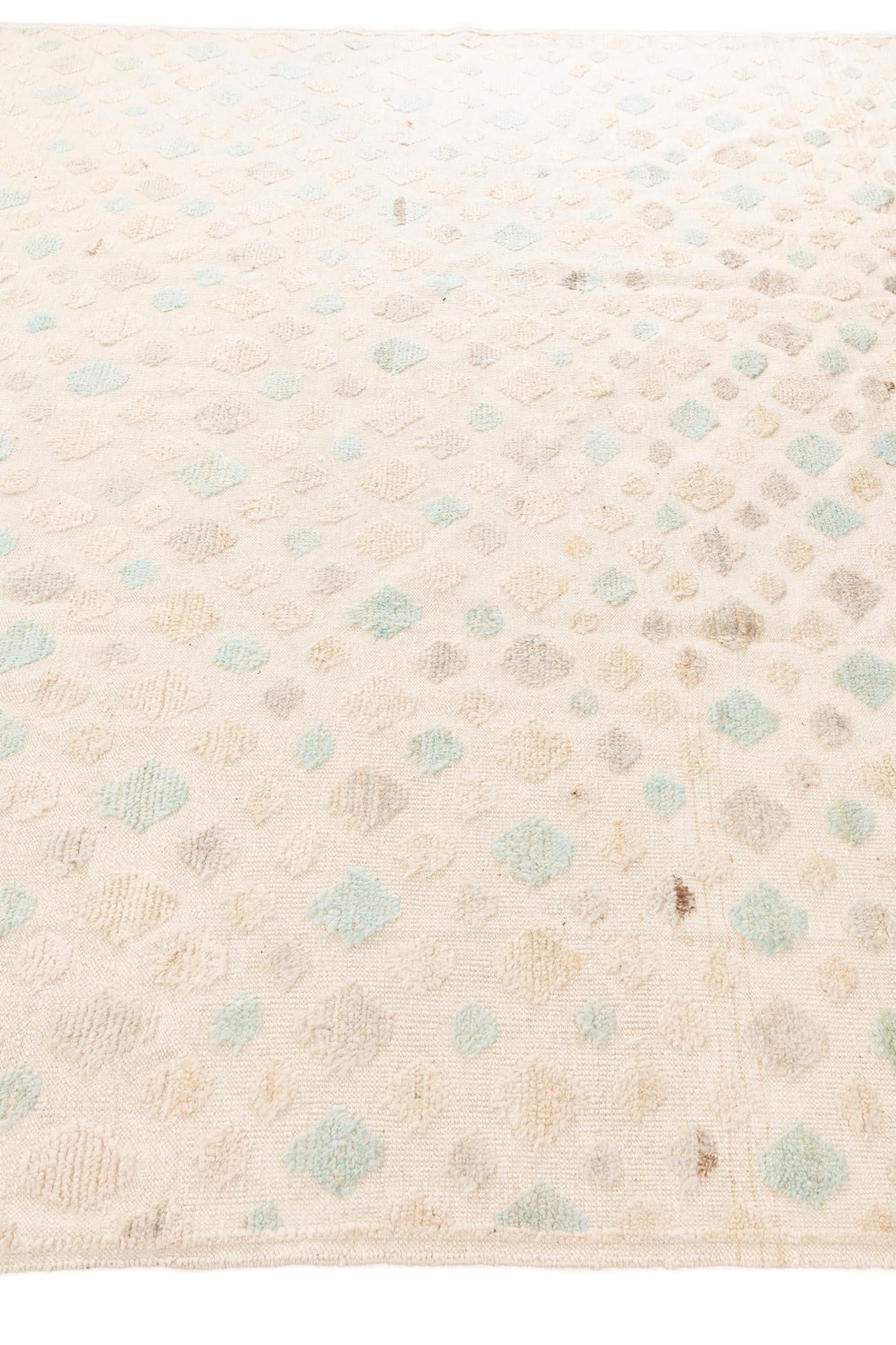 9' x 12' 6 Hand Knotted Moroccan Wool Rug
