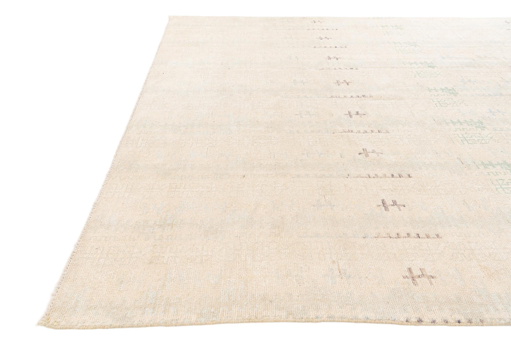 280cm x 360cm anudado a mano marroquí Alfombra Lana