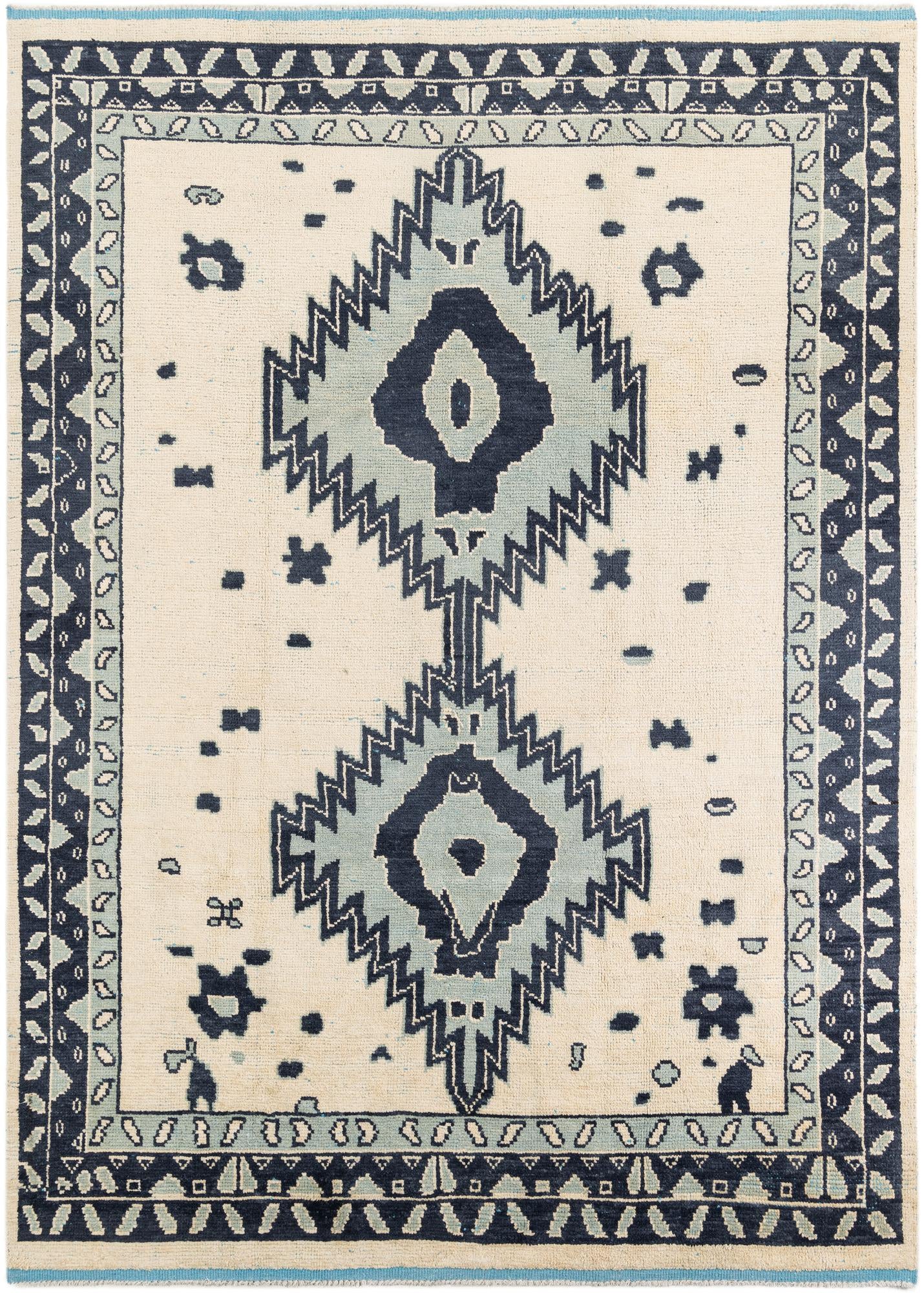 8' 9 x 12' 4 Hand Knotted Moroccan Wool Rug