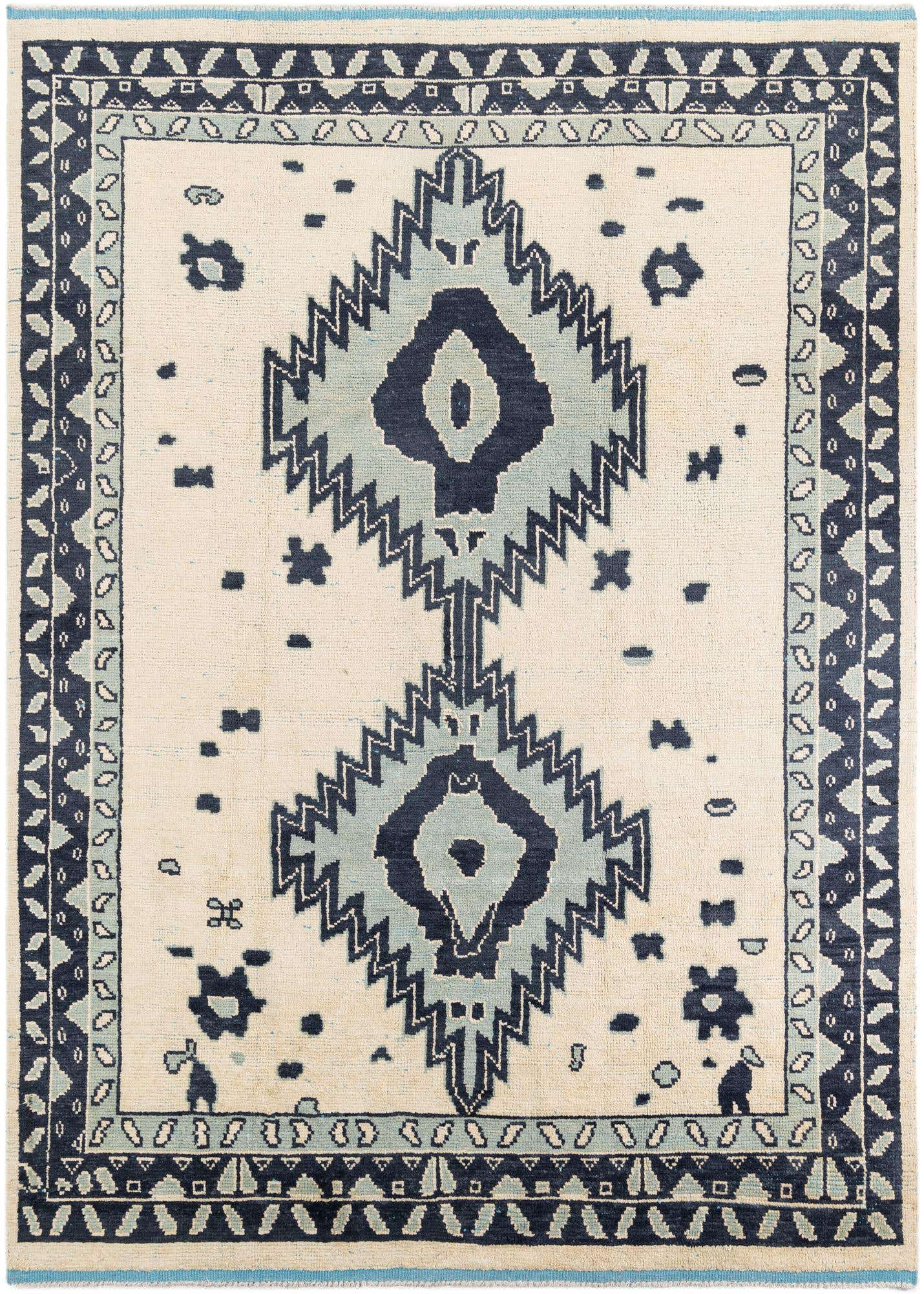 8' 9 x 12' 4 Hand Knotted Moroccan Wool Rug