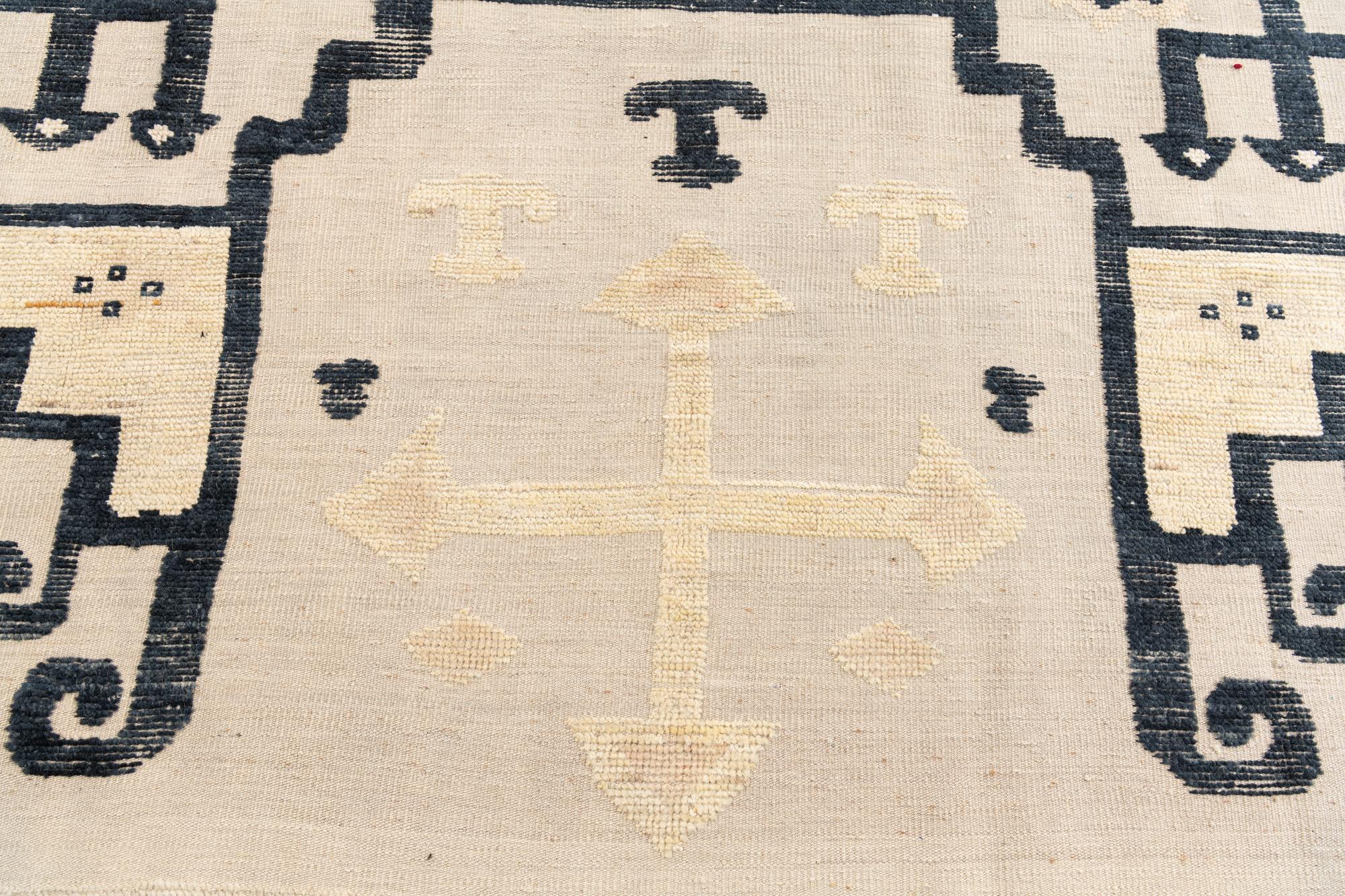 8' 2 x 10' 5 Hand Knotted Moroccan Wool Rug