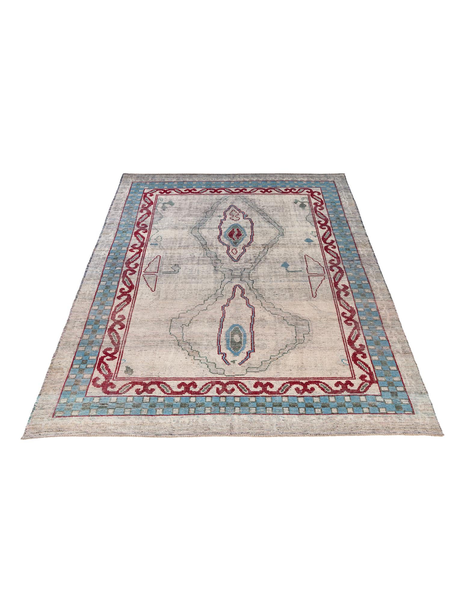 9' 4 x 12' Hand Knotted Moroccan Wool Rug